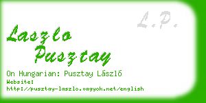laszlo pusztay business card