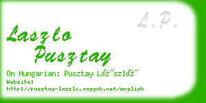 laszlo pusztay business card